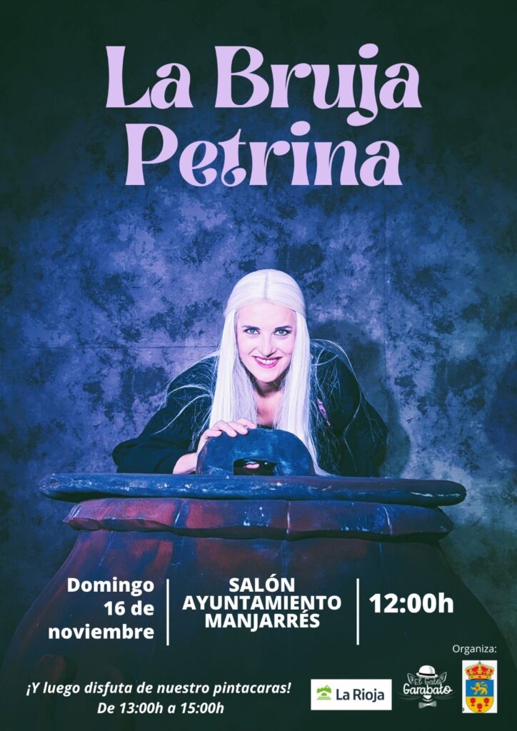 La Bruja Petrina en el salón del Ayuntamiento de Manjarrés